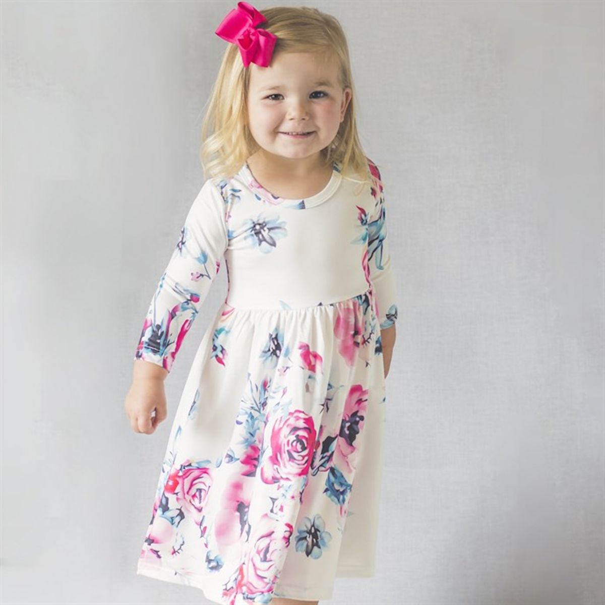 Girl's floral dress in 3 colors