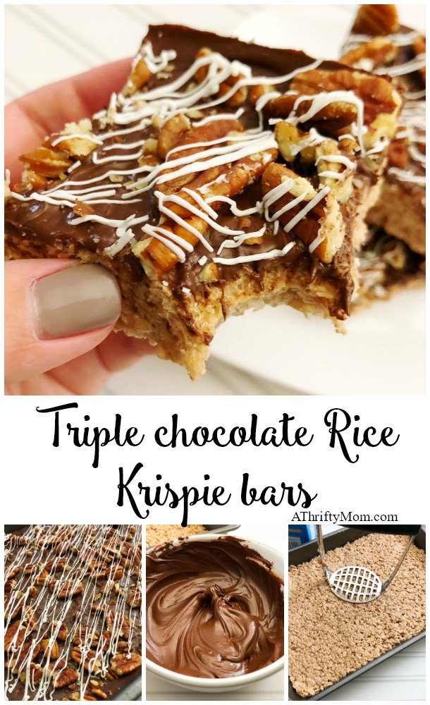 Triple chocolate Rice Krispie treats