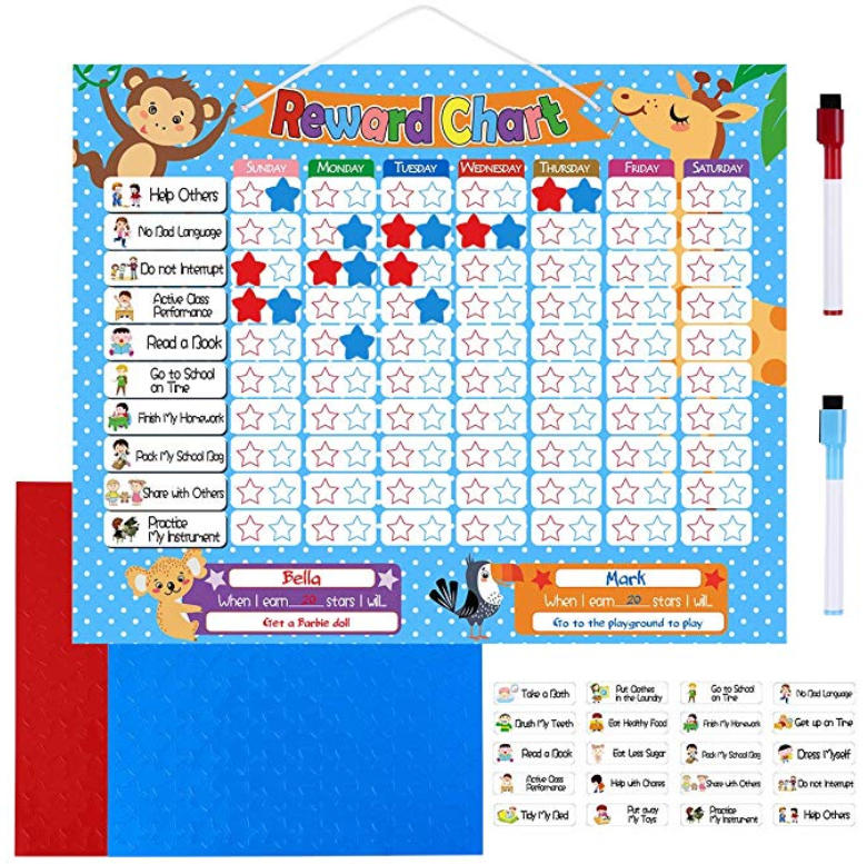 My Responsibilities Chart Blue Magnetic Dry Erase Board For Kids 