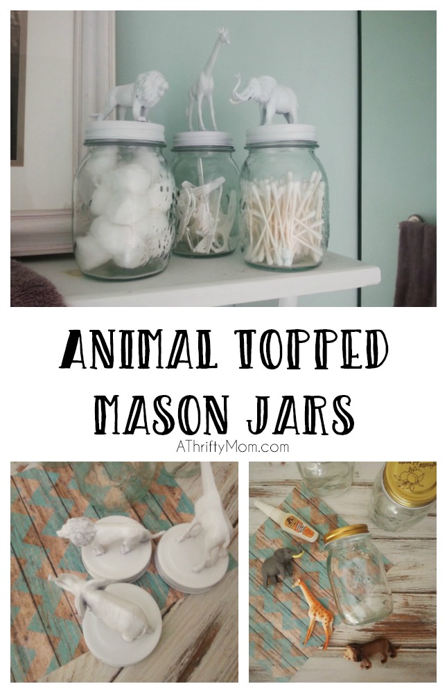 Animal topped mason jars