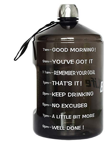 BuildLife Gallon Motivational Water Bottle with Time Marked to Drink More Daily 