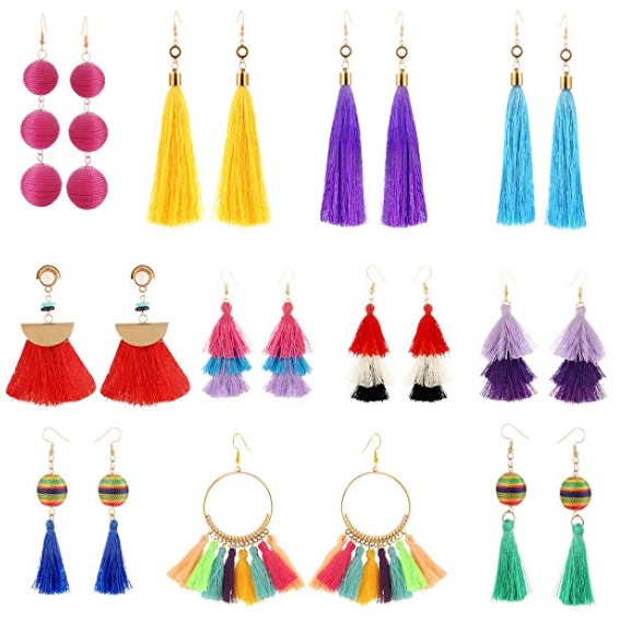 11 pair tassel earrings