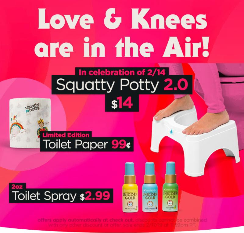 Squatty Potty Valentine's day sale