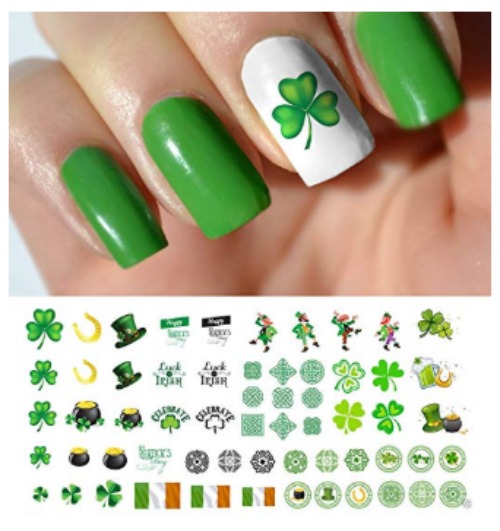 St Patrick's day nail decals