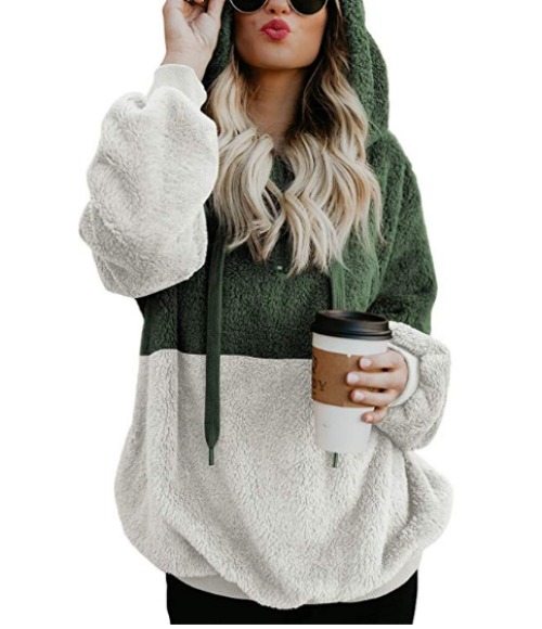Fuzzy hoodie for women