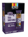 KIND Sweet and Spicy Bars, Thai Sweet Chili, Gluten Free, 10g Plant Protein, 1.6oz, 12 Count