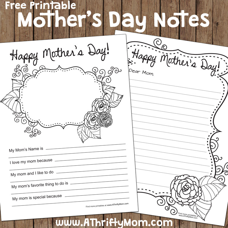 Printable Mother's day note