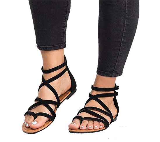 Strappy ankle wrap sandals