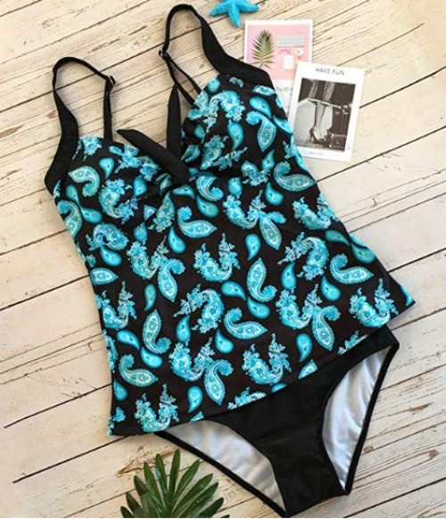 Paisley and floral tankini