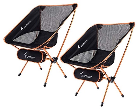 Folding portable camping chairs