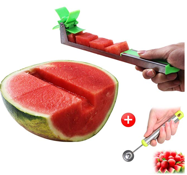 Effortless Fruit Cutting with Stainless Steel Watermelon Slicer