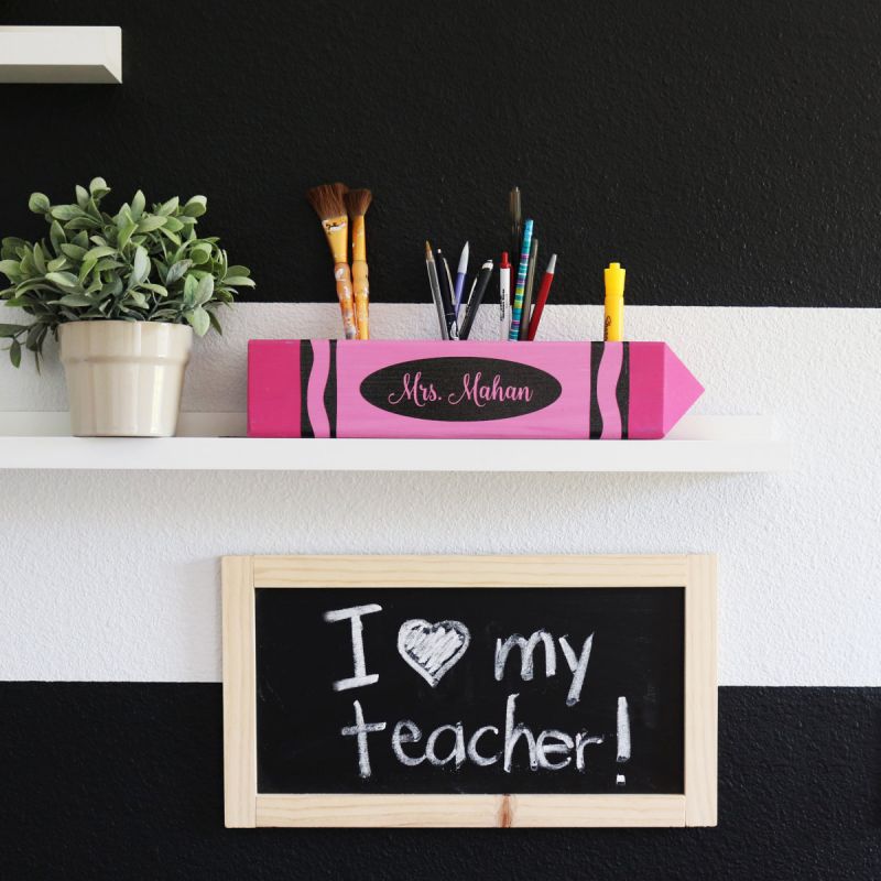 Personalized pencil or crayon sign and holder