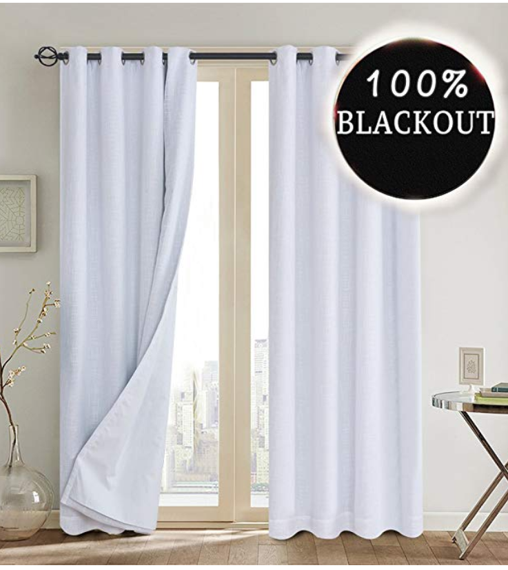 Blackout Thermal Insulated Curtains, White Thermal Curtains