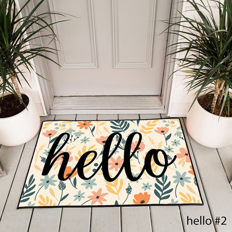 Custom floral door mats