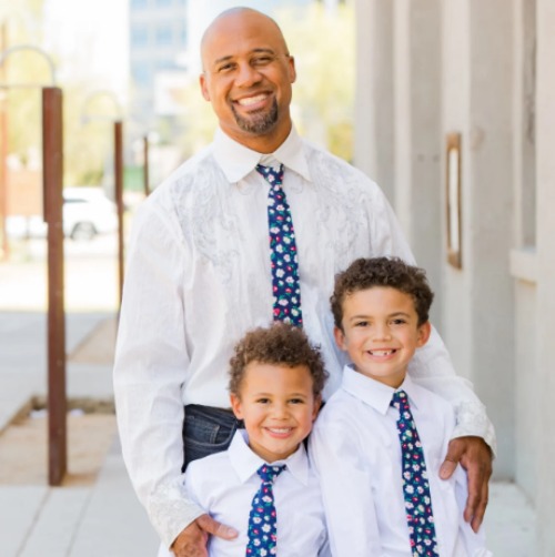 Matching ties for dad and kids