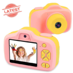 Kids-Video-Camera-for-Girls-Gifts-HD-2.3-Inches-Screen-8.0MP-Kids-Digital-Cameras-Shockproof-Children-Selfie-Toy-Camera-Anti-Fall-Mini-Child-Camcorder-for-Age-3-14-with-Soft-Material-Pink