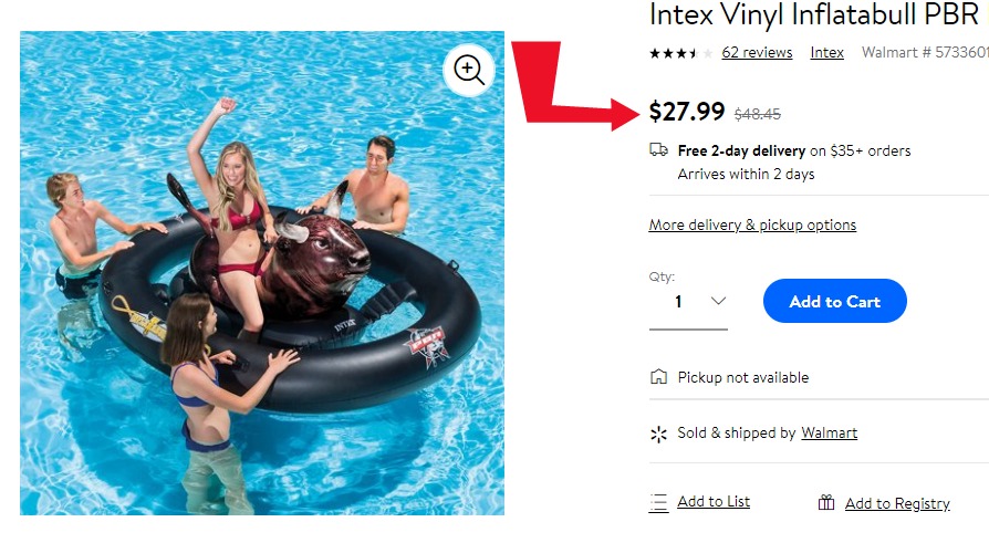 Inflatabull pool toy on clearance