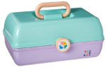 Caboodles-On-the-Go-Girl-Sea-foam-Lid-and-Lavender-Base-Vintage-Case-1-Pound