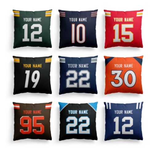 Personalized football pillow cover