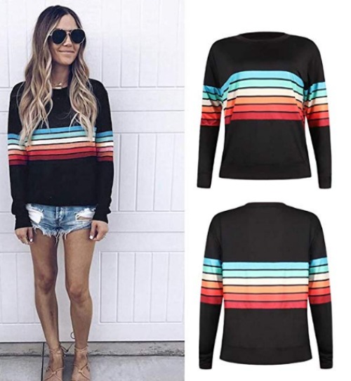 Rainbow colorful stripe sweater