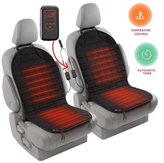 Heated car seat cushion set