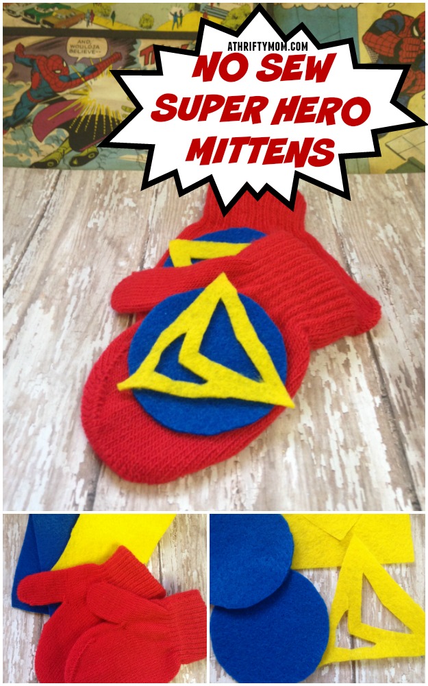 DIY no sew super hero mittens