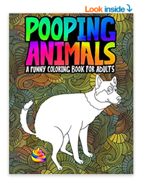 Pooping animal coloring book, funny gag gift