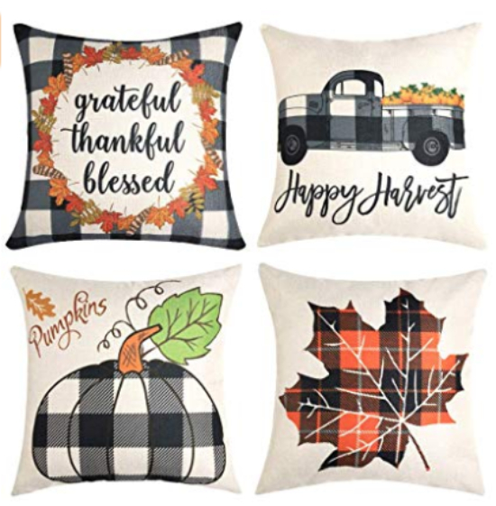 Set of 4 fall pillow covers