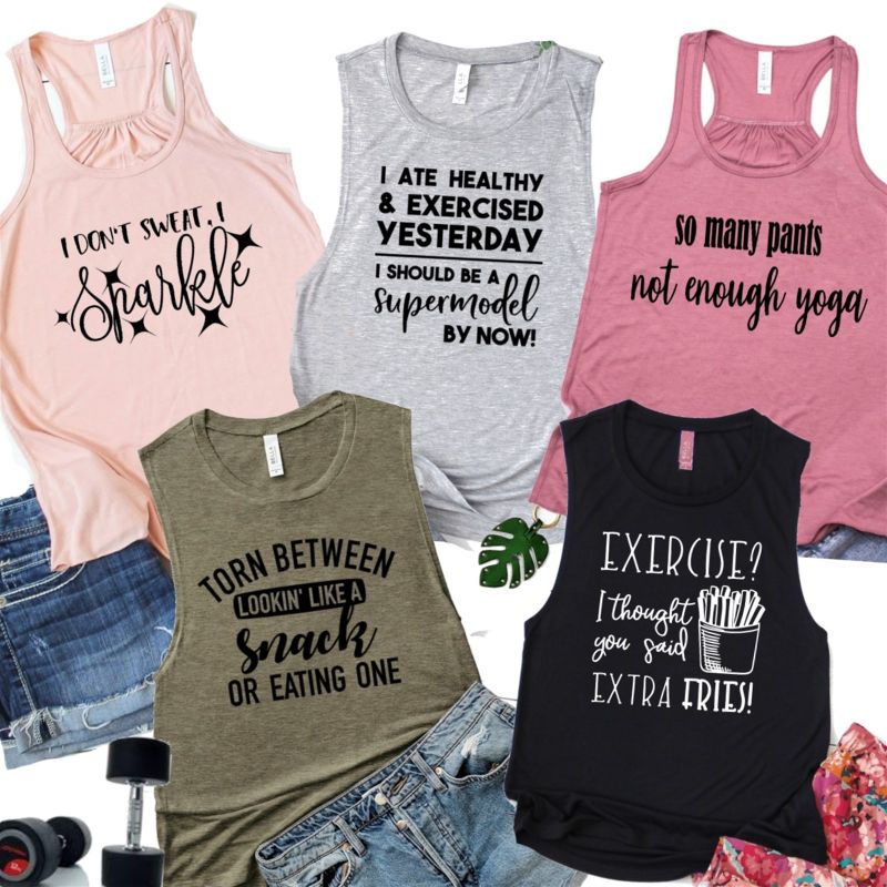 Funny workout tanks