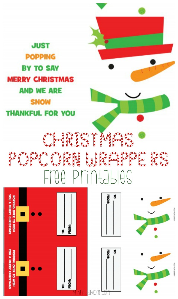 Printable Christmas Popcorn Wrappers A Thrifty Mom Recipes Crafts Diy And More