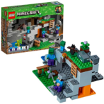 LEGO-Minecraft-The-Zombie-Cave-21141-Building-Kit-with-Popular-Minecraft-Characters-Steve-and-Zombie-Figure-separate-TNT-Toy-Coal-and-more-for-Creative-Play-241-Pieces