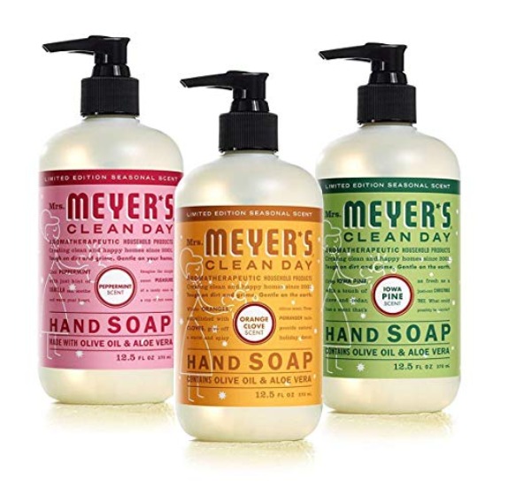 Mrs Meyer's Holiday hand soap collection
