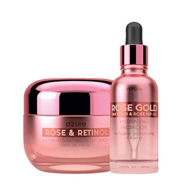 Rose face mask and oil set