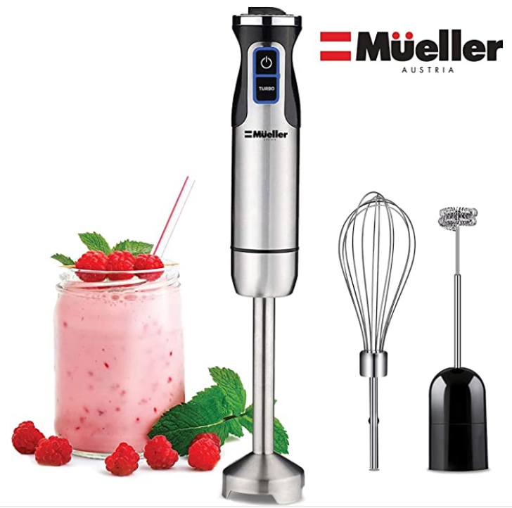 Immersion Hand Blender, UTALENT 5-in-1 8-Speed Stick Blender with 500ml  Food Grinder, BPA-Free, 600ml Container,Milk Frother,Egg Whisk,Puree Infant