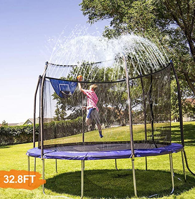 Outdoor Water Game Sprinkler For Kid Summer Cool Funny Trampoline Sprinkler Game 