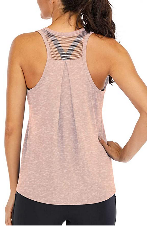 KOJOOIN Racerback Tank Tops for Women Open Back Shirts Sleeveless Workout Tops Athletic Yoga Gym Muscle Tank