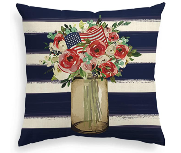 Patriotic striped pillow