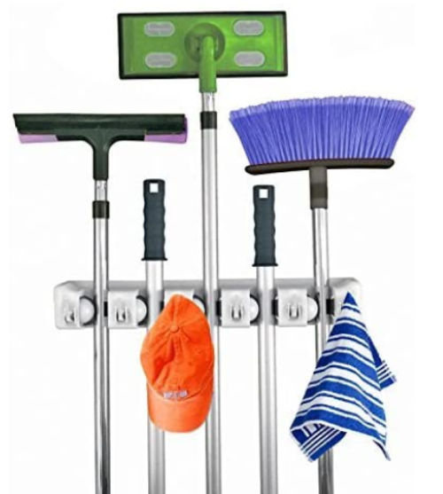Mop and broom organizer
