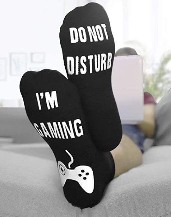 Gaming Sock Funny Novelty Great Gift for Teen Boys Mens Gamer Kids Sons Husbands Boyfriends Do Not Disturb Im Gaming Socks 