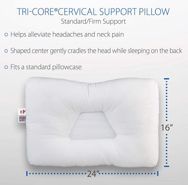 Tri-core cervical support pillow