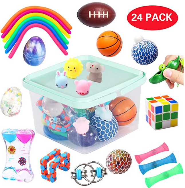 Anti-Stress Toys Details about   24 Pack Bundle Sensory Fidget Toys Set for Autistic Kids ADHD 