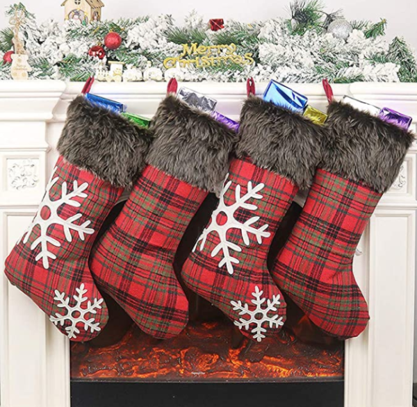 Faux fur lined stockings 2 pack