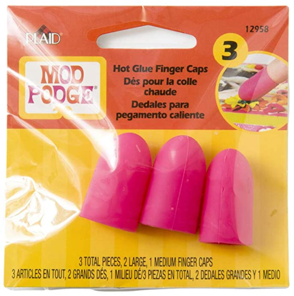 Hot glue finger caps