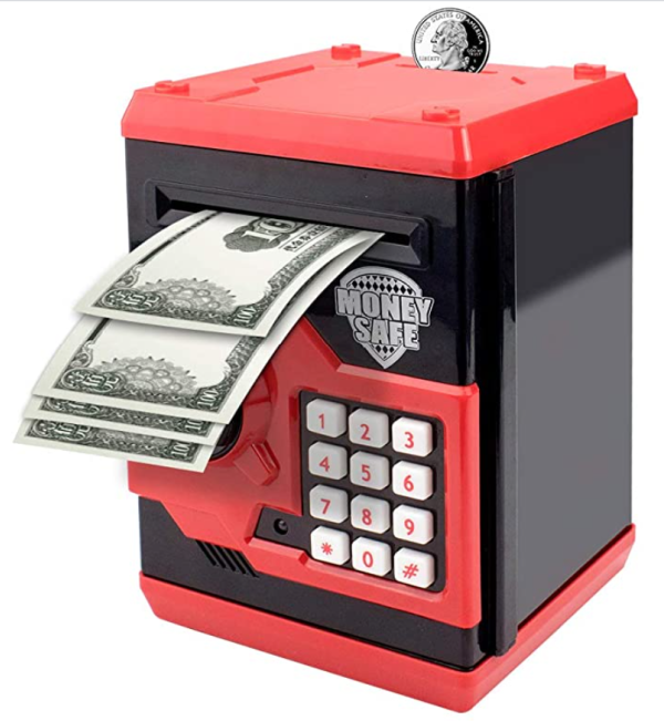 Kids Code Electronic Piggy Banks Mini ATM Money Bank Coin Saving Box Fun Toy 