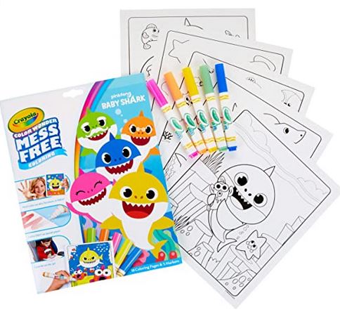Crayola Baby Shark Mess Free Color Wonder Pages