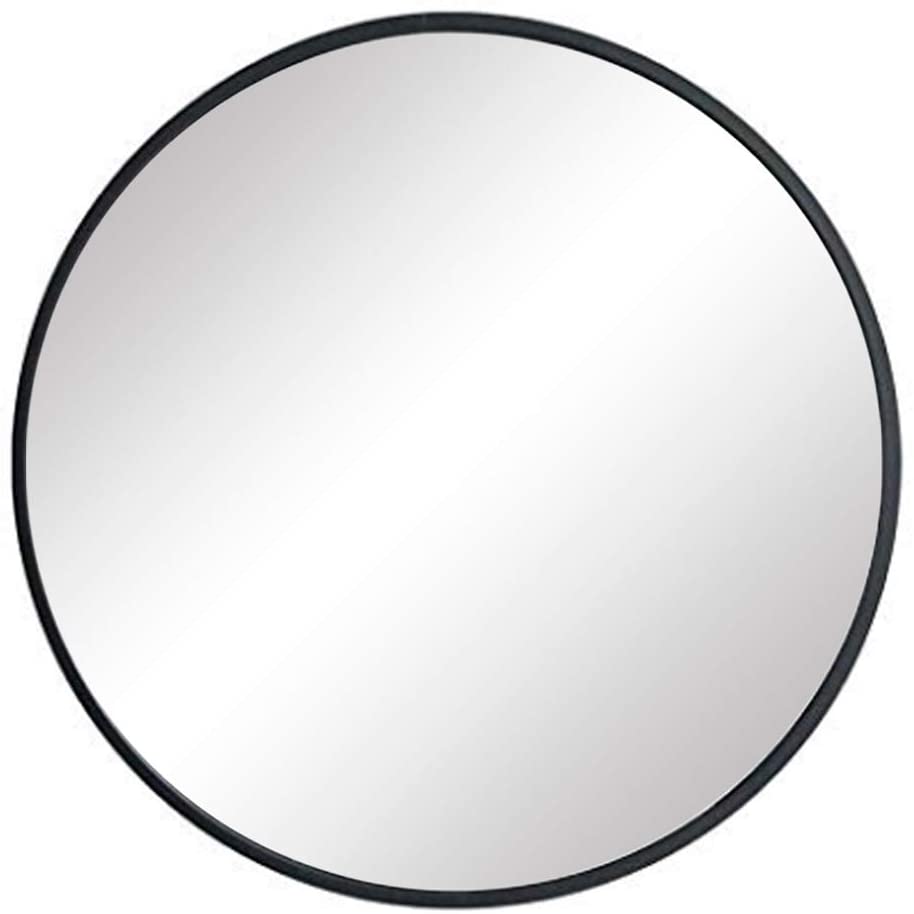Large round metal mirror