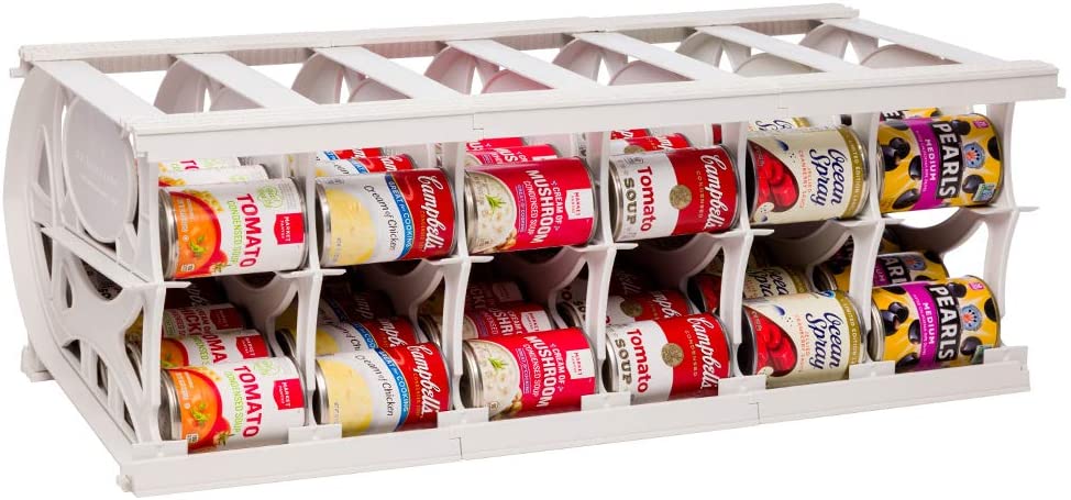 FIFO Mini Can Tracker Food Storage Organizer White