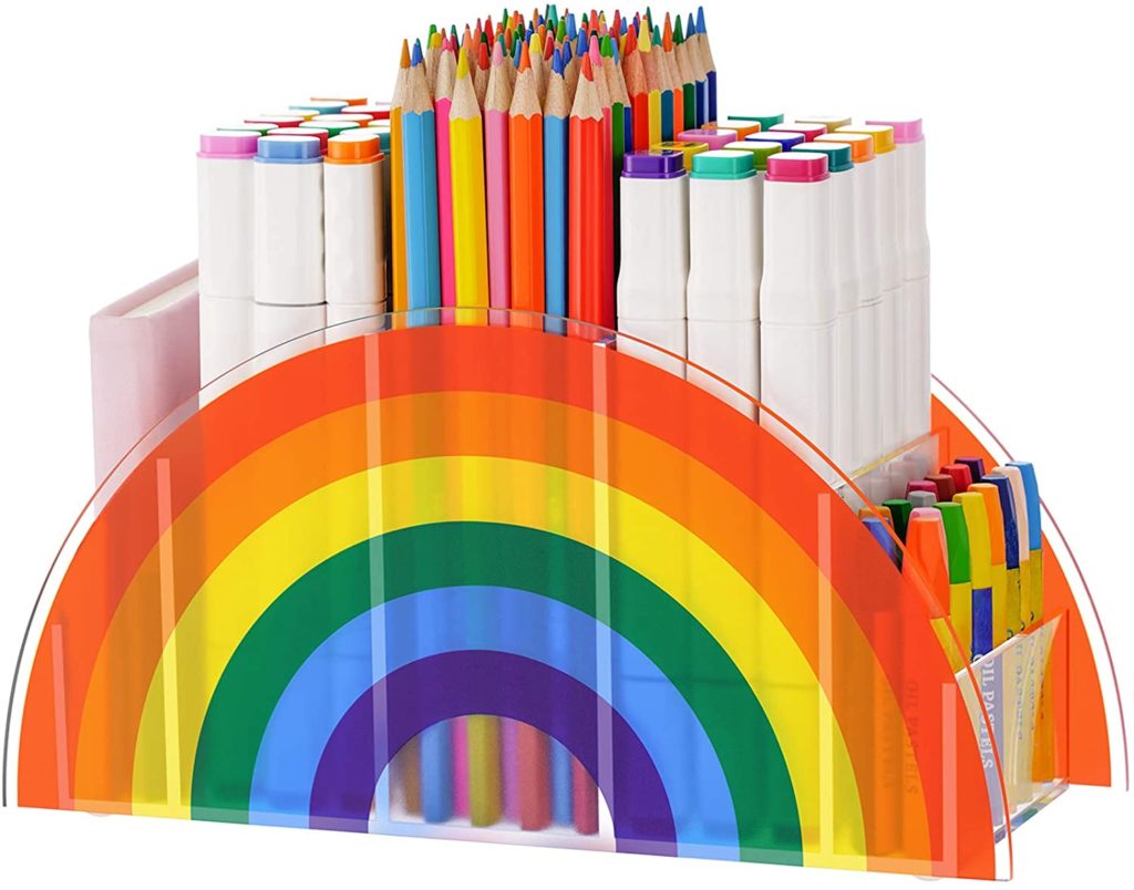 Acrylic rainbow pen holder
