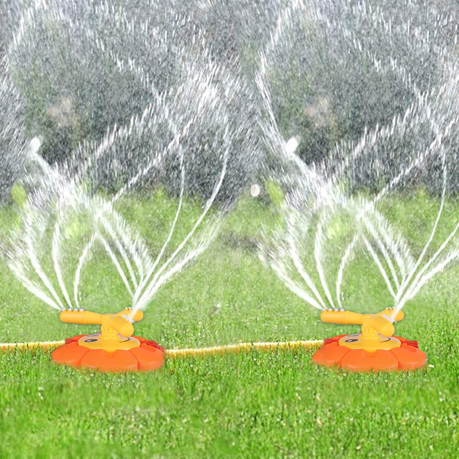 Canrulo Sprinkler Kids Lawn Sprinkler Outdoor Water Play Kids Sprinklers for Yard Outdoor Activitie Sprinklers for Kids Outdoor Water Play Water Blasters Yellow