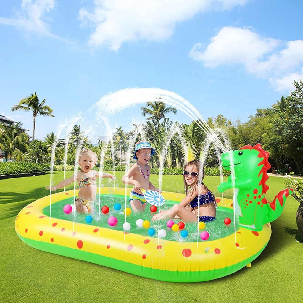 Inflatable sprinkler pool